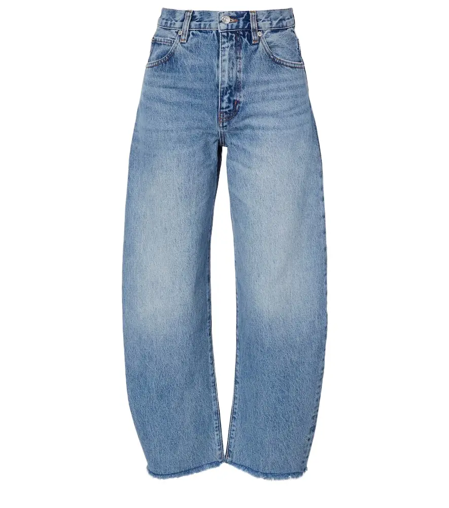 Frame Bubble cropped barrel-leg jeans