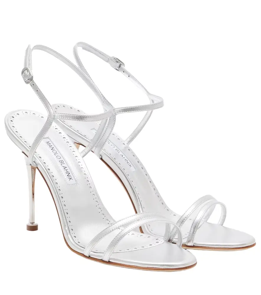 Manolo Blahnik Ciagapla 105 metallic leather sandals