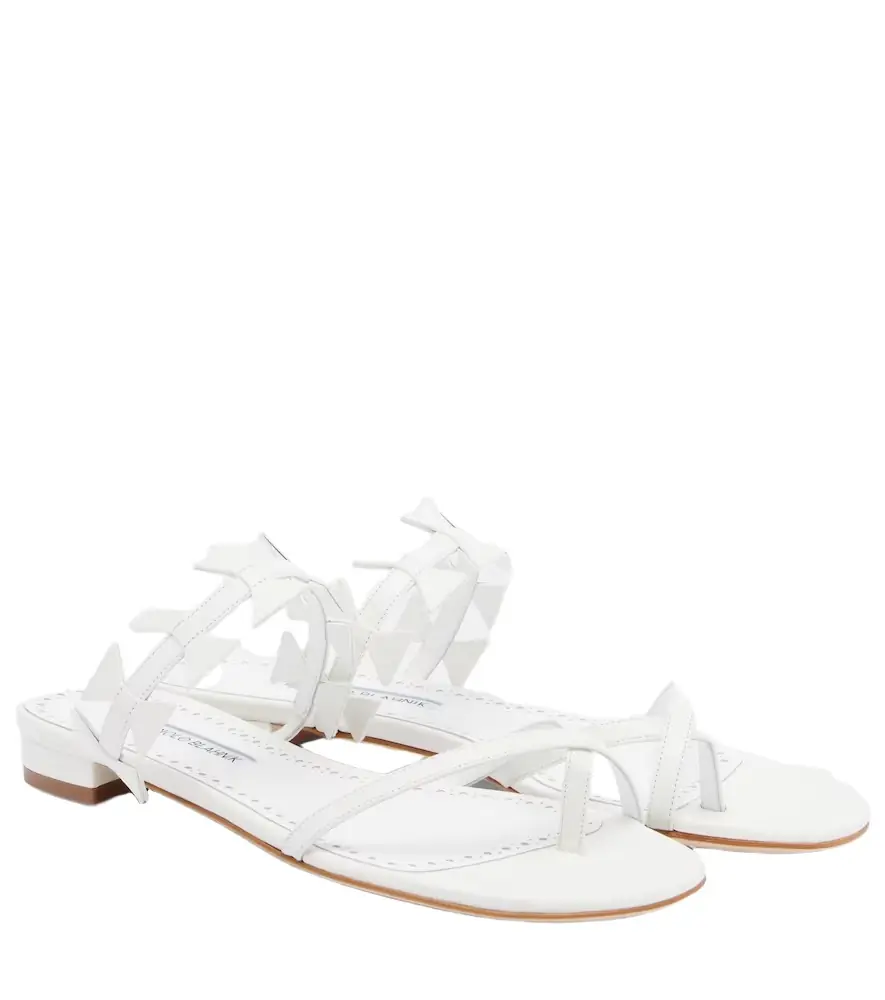 Manolo Blahnik Maura leather thong sandals