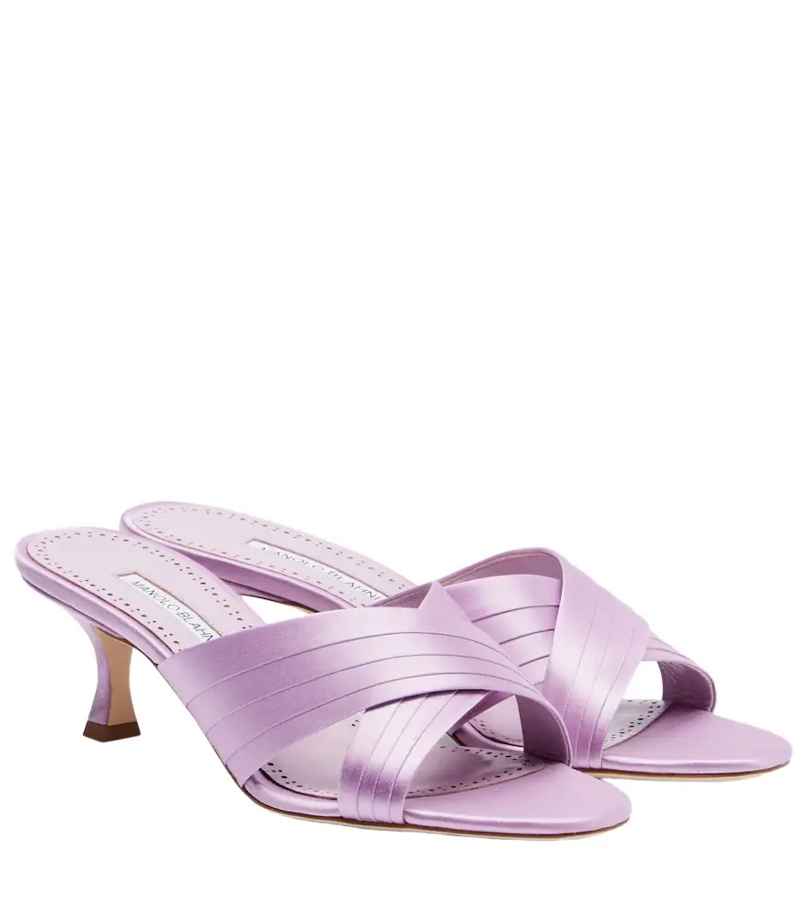 Manolo Blahnik Viera 50 satin mules