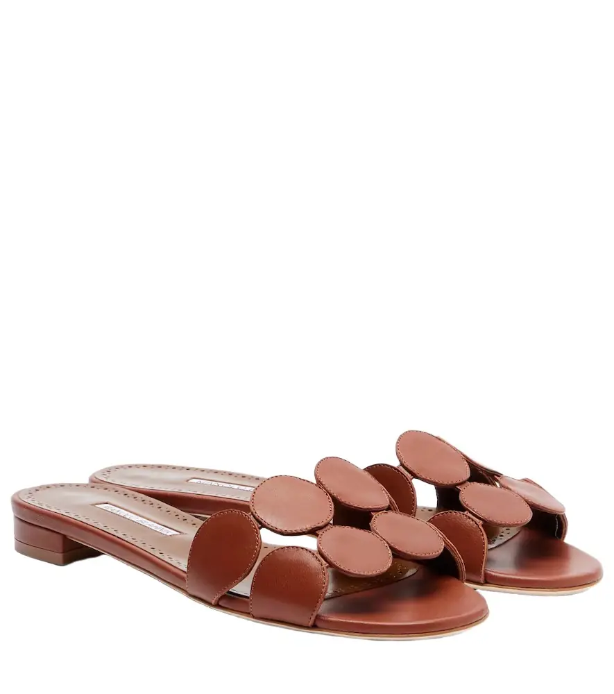 Manolo Blahnik Haribalmuflat leather slides