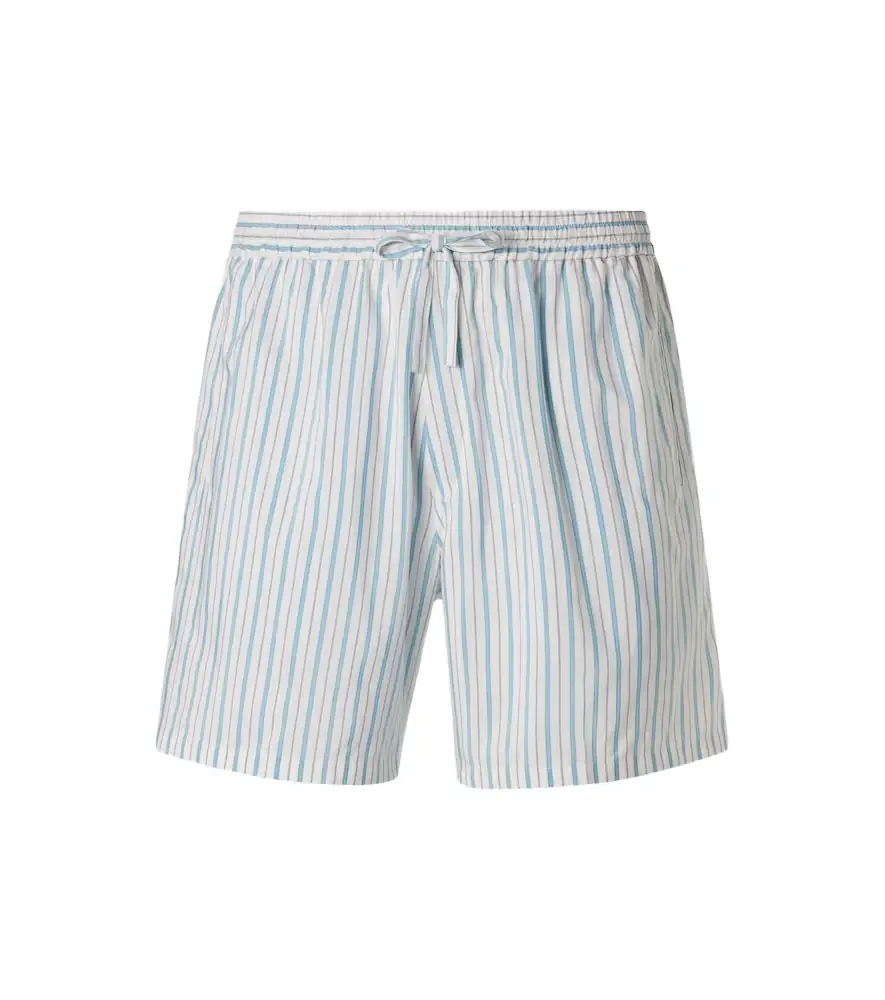 Umit Benan Julian striped silk and cotton shorts