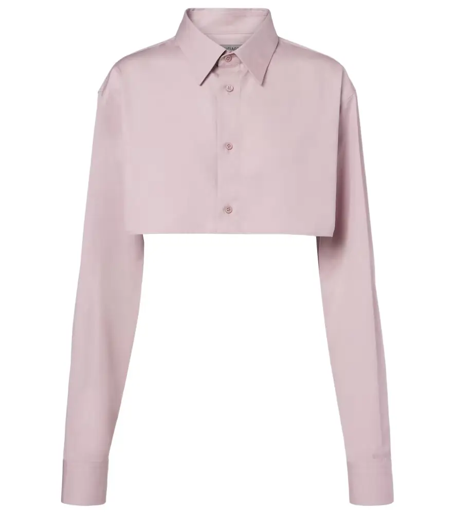 Balenciaga Cropped cotton and silk poplin shirt