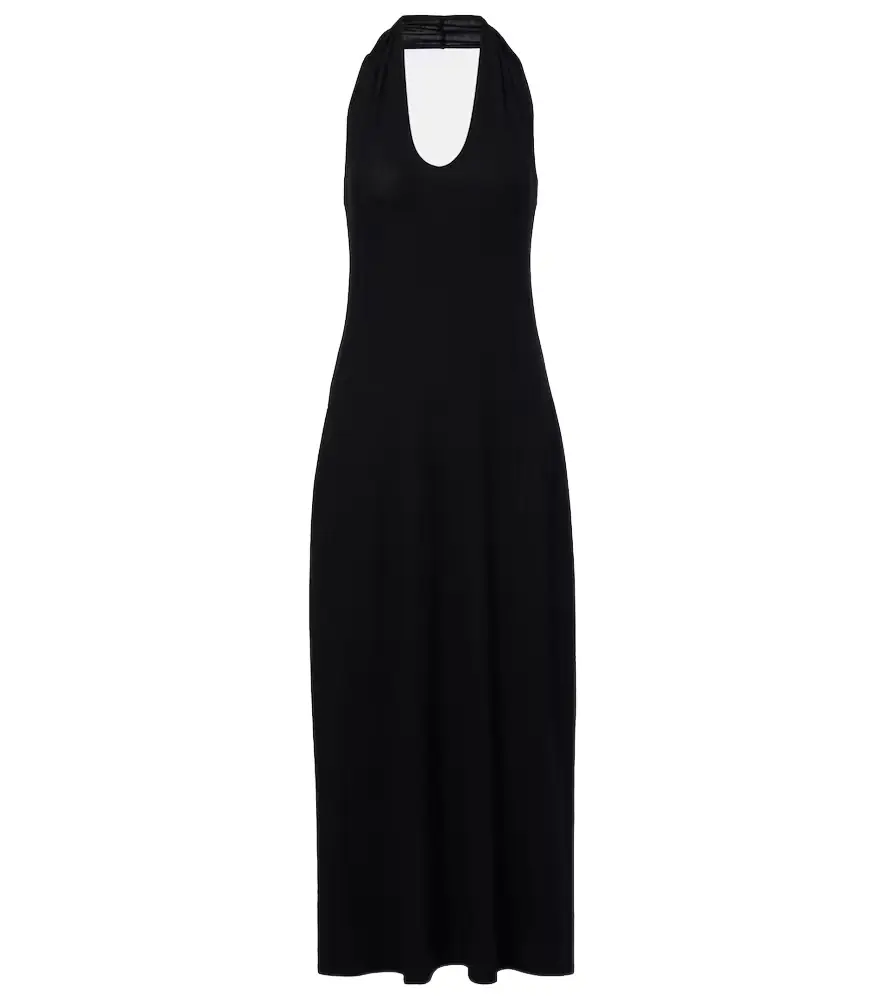 Leset Lauren halterneck jersey midi dress