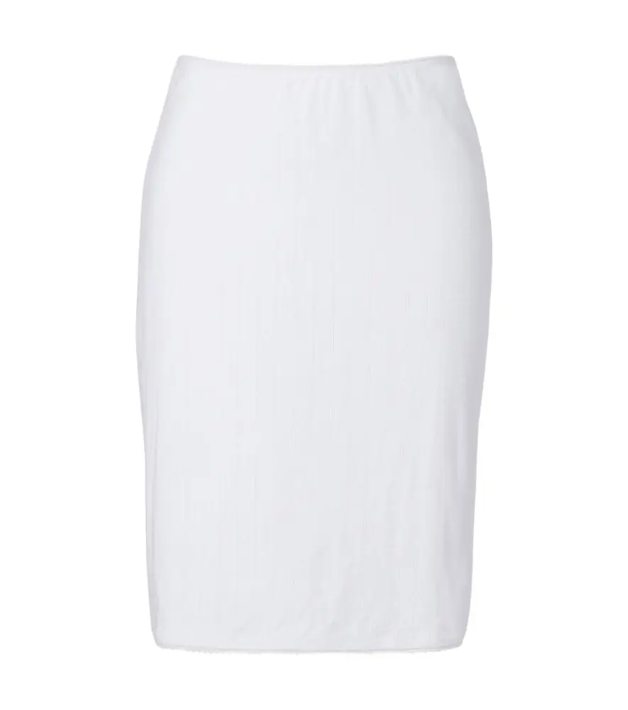 Leset Pointelle cotton midi skirt