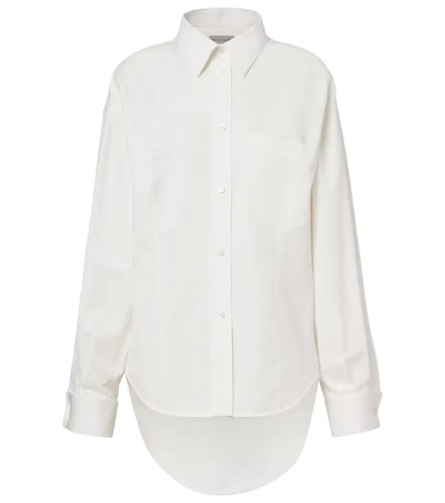 Balenciaga Asymmetric cotton and silk poplin shirt