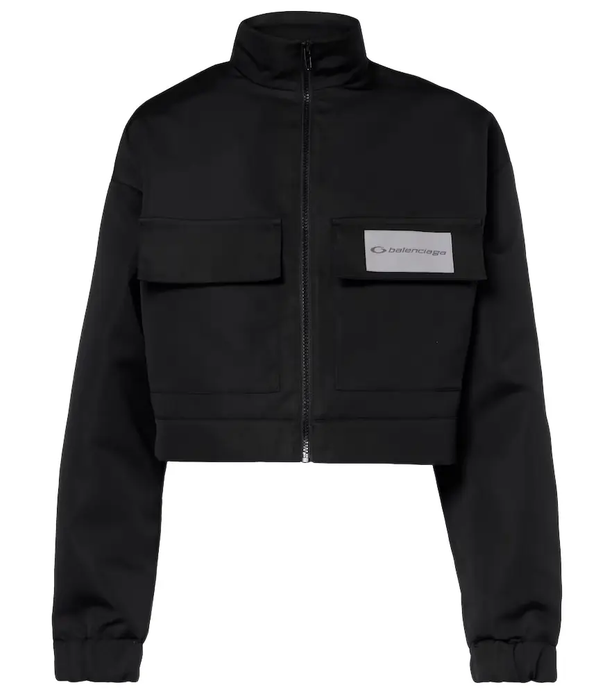 Balenciaga Cropped technical faille track jacket