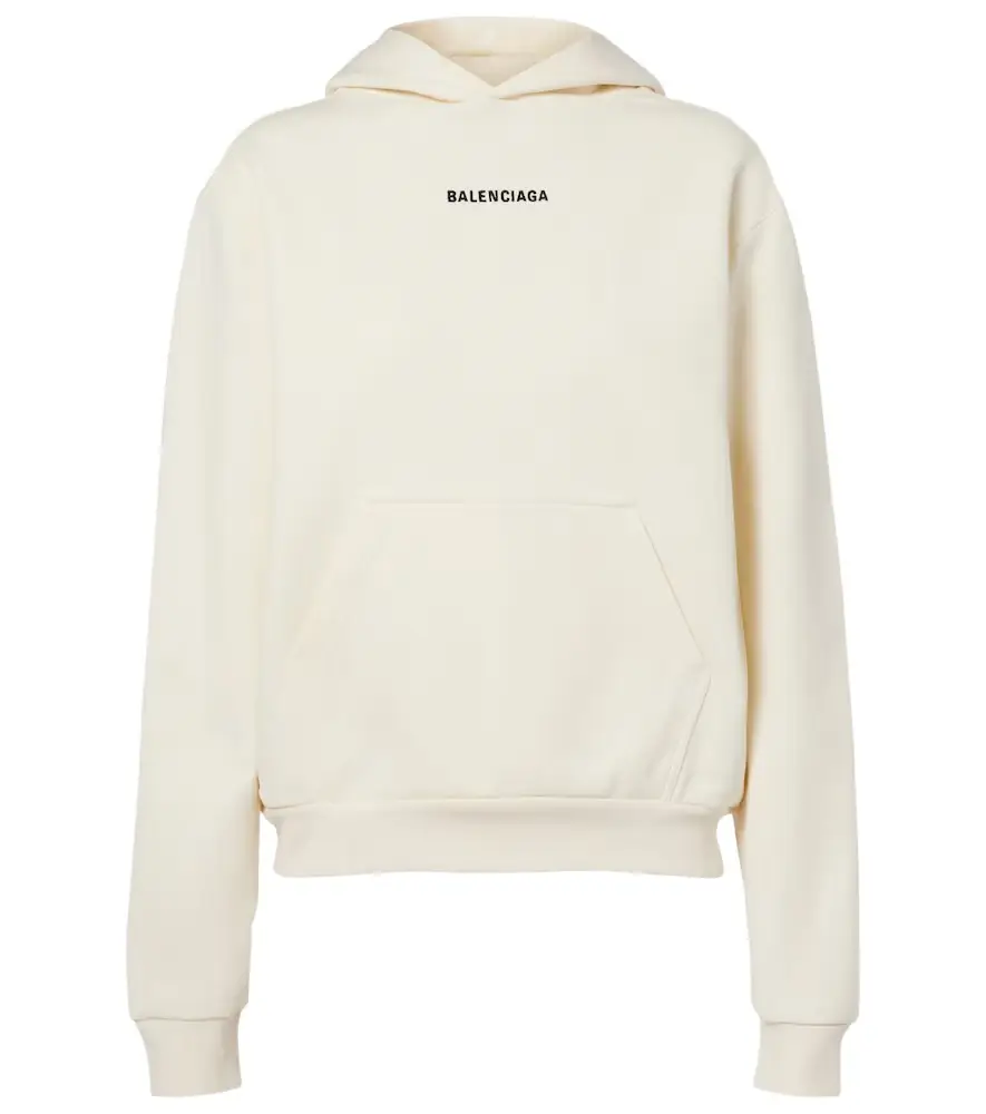 Balenciaga Logo cotton fleece hoodie