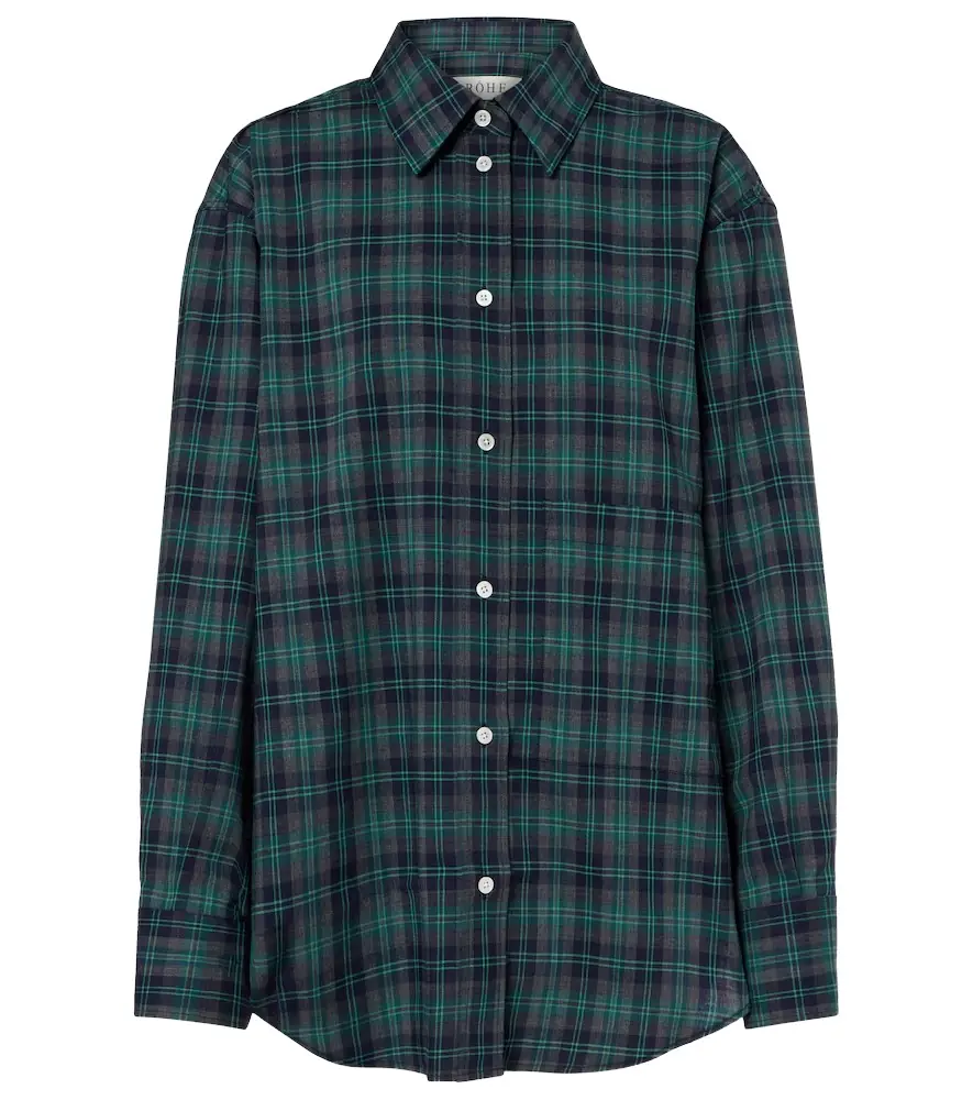 Rohe Róhe Checked oversized wool-blend shirt