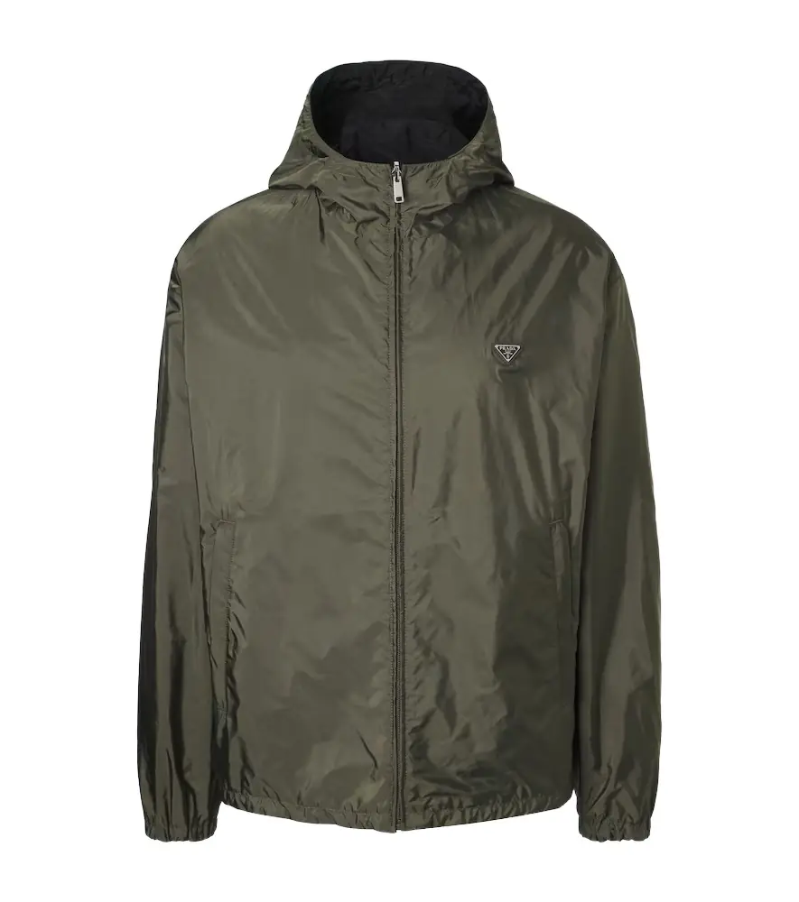 Prada Re-Nylon reversible leather-trimmed jacket