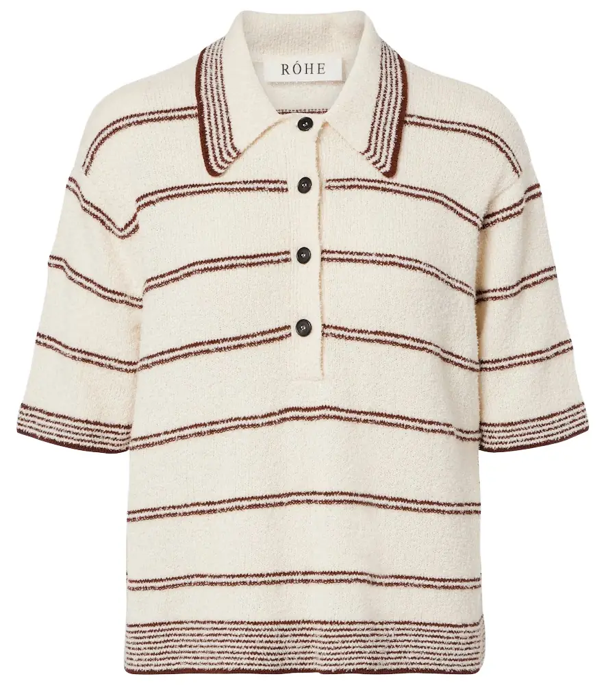 Rohe Róhe Striped cotton-blend polo shirt