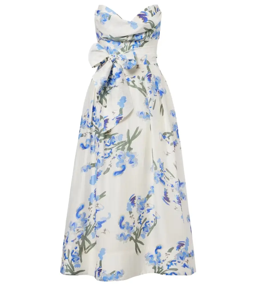 Rebecca Vallance Bluebell draped floral midi dress