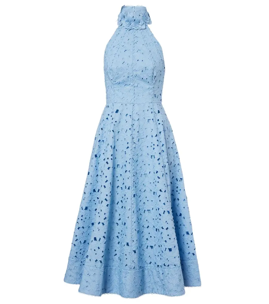 Rebecca Vallance Nuvola broderie anglaise cotton midi dress
