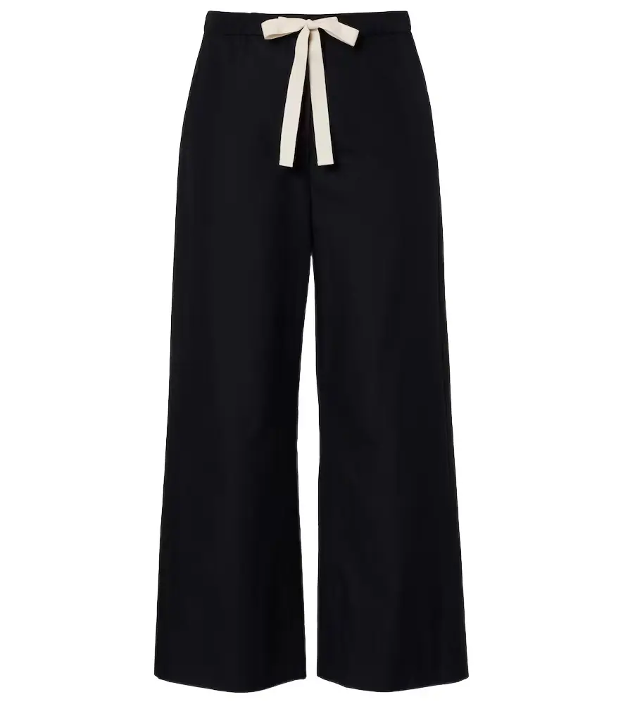 'S Max Mara Argento cotton cropped wide-leg pants