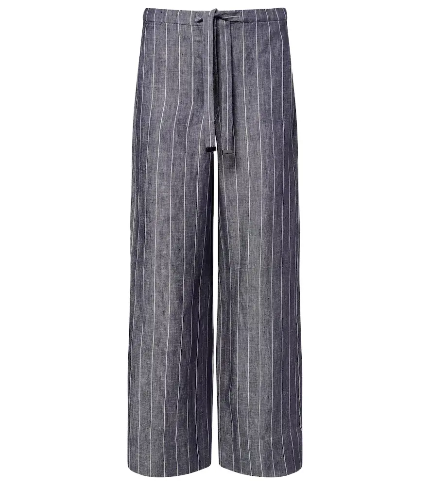 'S Max Mara Cresta pinstripe linen wide-leg pants