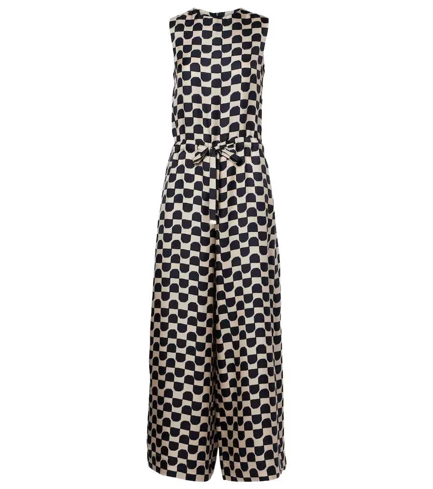 'S Max Mara Ronchi printed silk jumpsuit