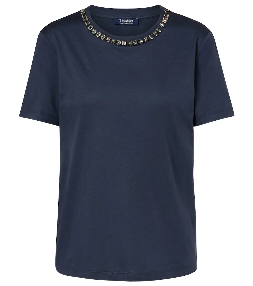 'S Max Mara Bingo embellished cotton-blend T-shirt