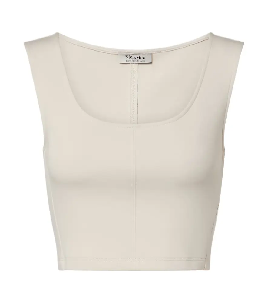'S Max Mara Dire cotton-blend jersey crop top
