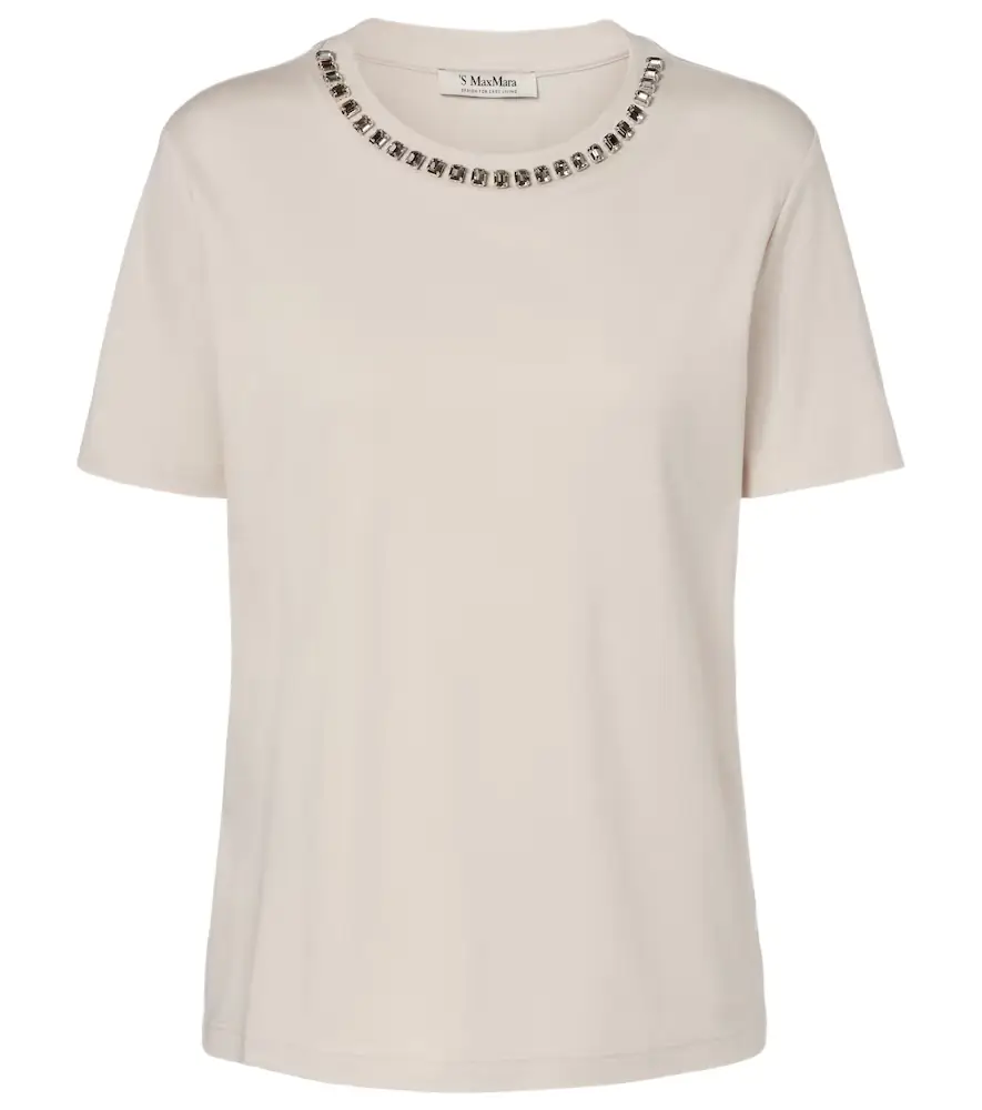 'S Max Mara Bingo embellished cotton-blend T-shirt