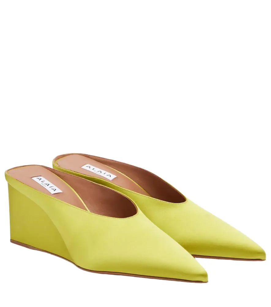 Alaia Alaïa Cube satin wedge mules
