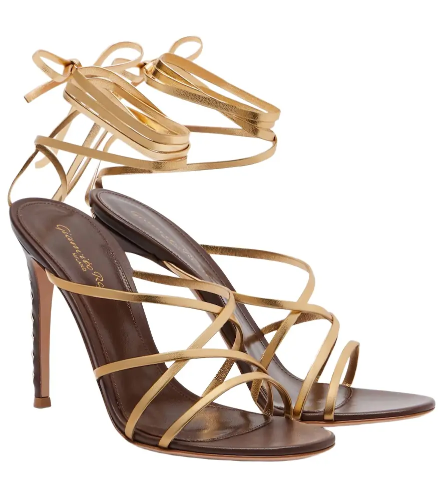 Gianvito Rossi Metallic leather sandals