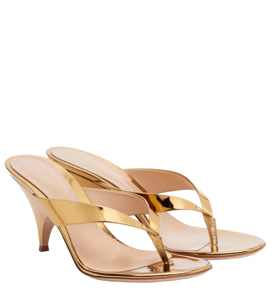 Gianvito Rossi Sofia metallic leather mules