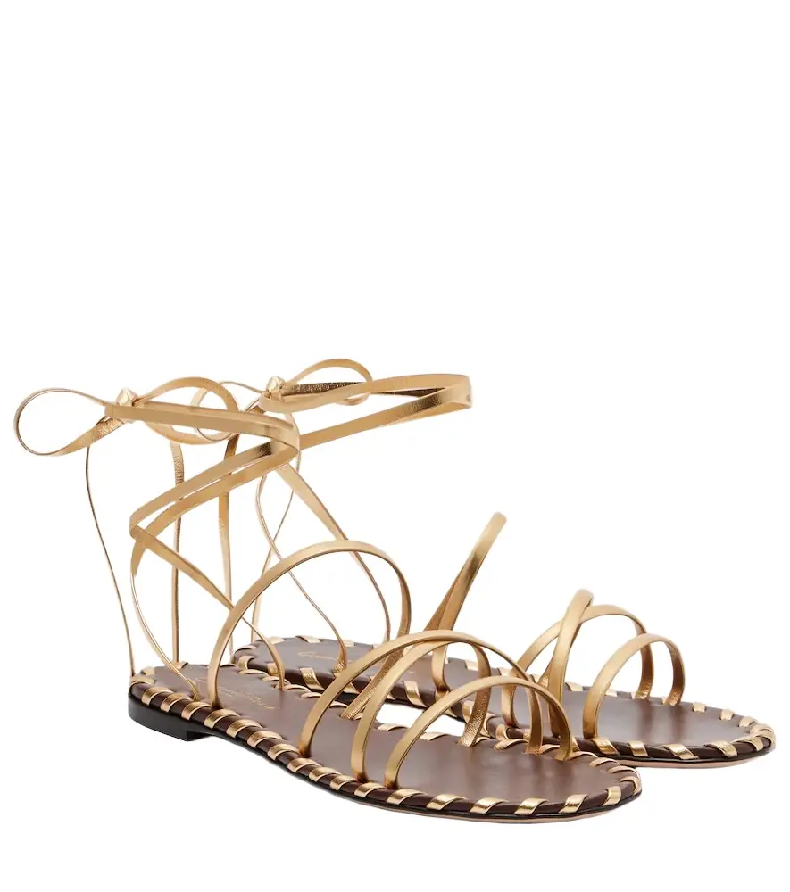 Gianvito Rossi Metallic leather sandals