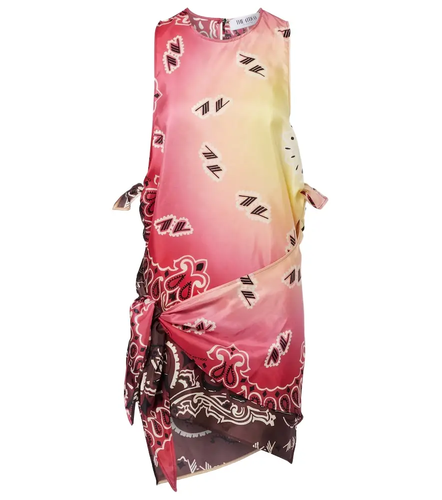 The Attico Printed silk minidress