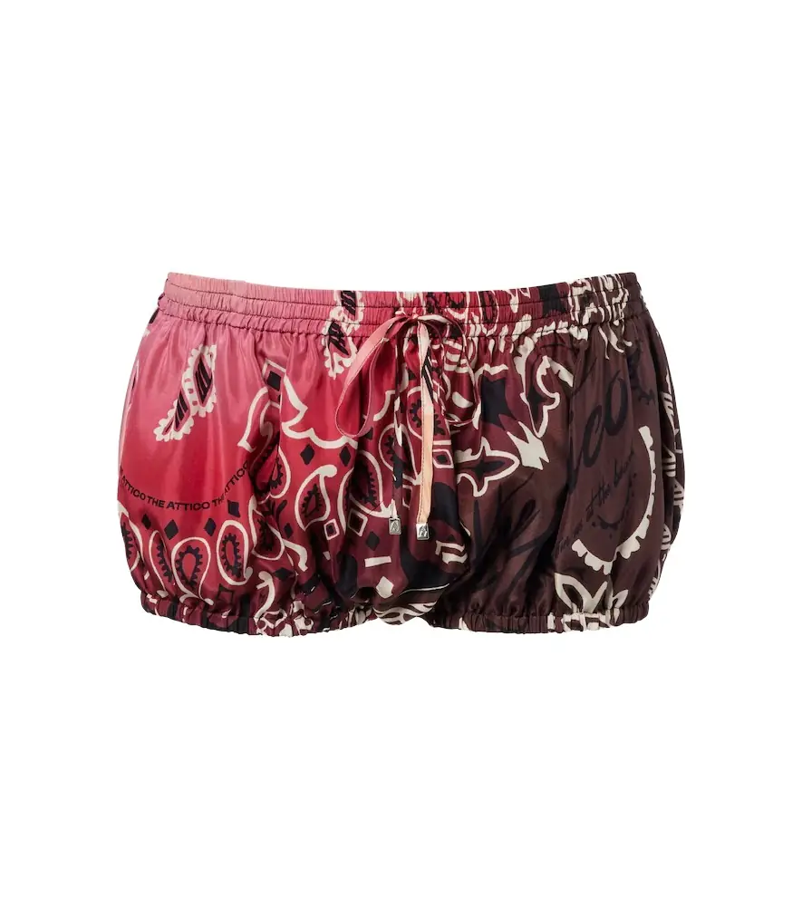 The Attico Printed silk shorts