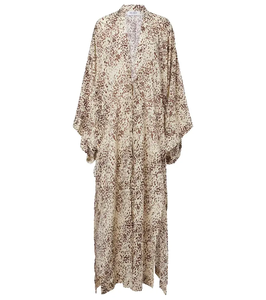 The Attico Leopard-print cotton beach cover-up