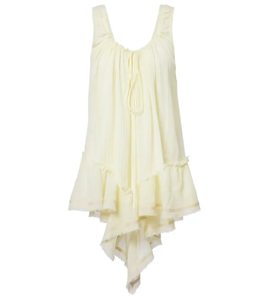 The Attico Ruffled cotton minidress