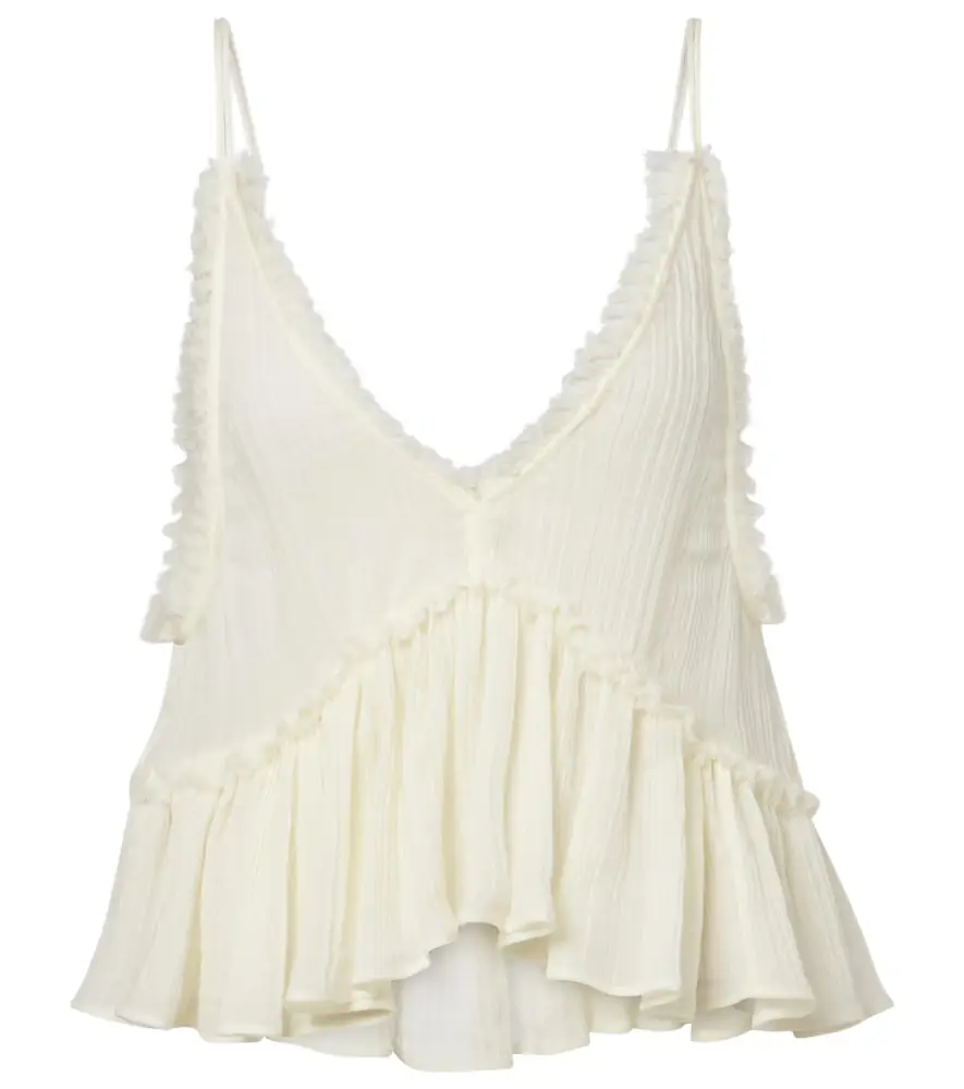 The Attico Ruffled cotton camisole top