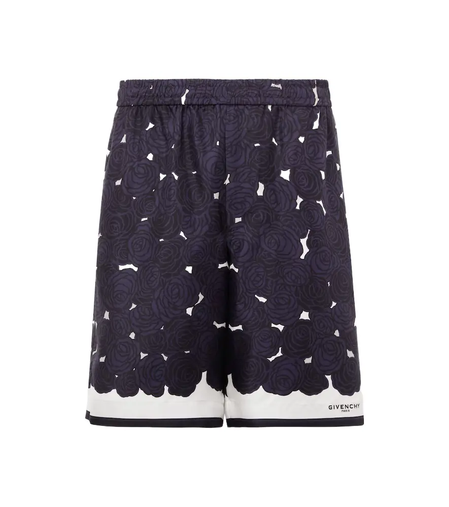 Givenchy Floral silk twill shorts