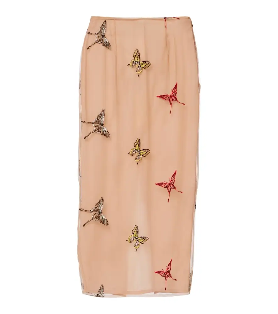 Blumarine Appliqué midi skirt