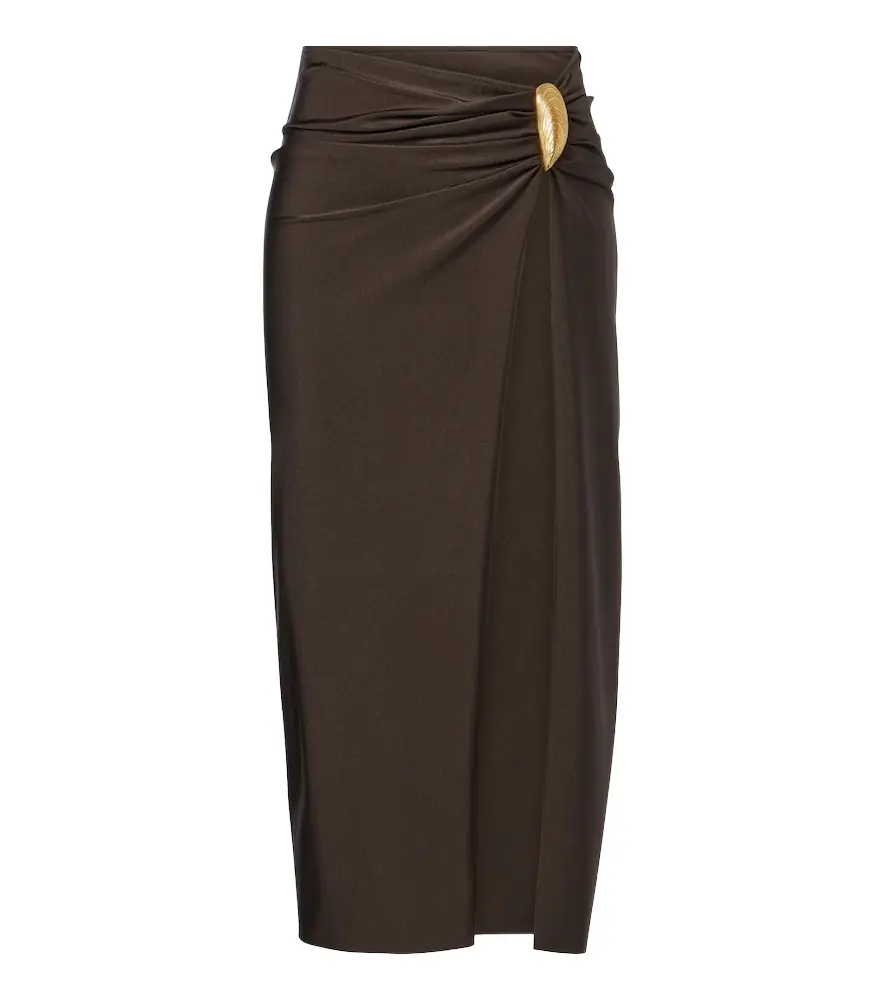 Simkhai Eiana appliqué ruched midi skirt