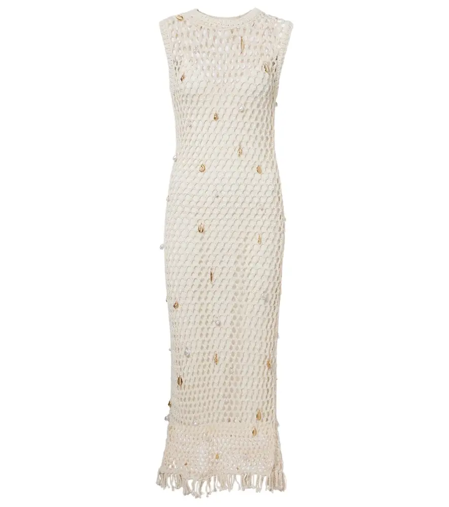 Simkhai Coralia embellished crochet midi dress