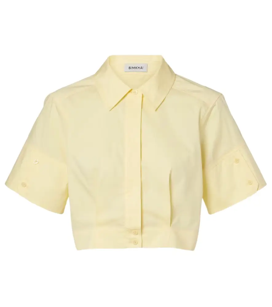 Simkhai Sabrina cotton-blend crop top