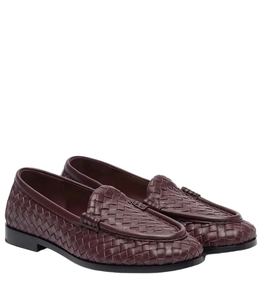 Bottega Veneta Silenzio Intrecciato leather loafers