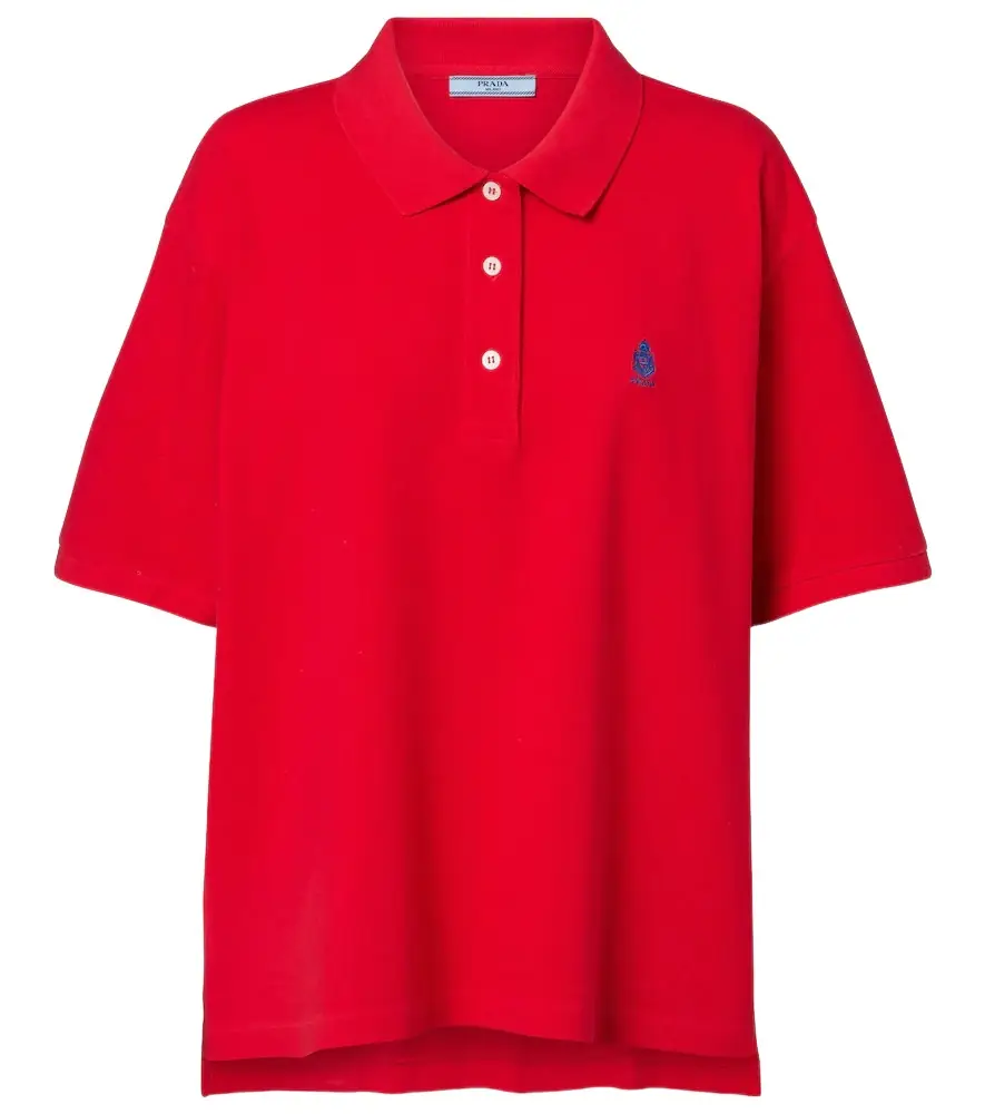 Prada Logo cotton piqué polo shirt
