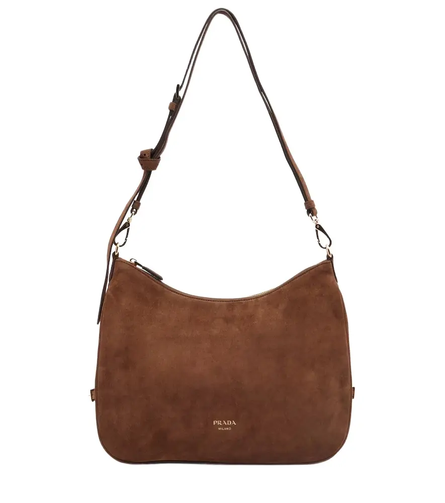 Prada Aimée Large suede shoulder bag