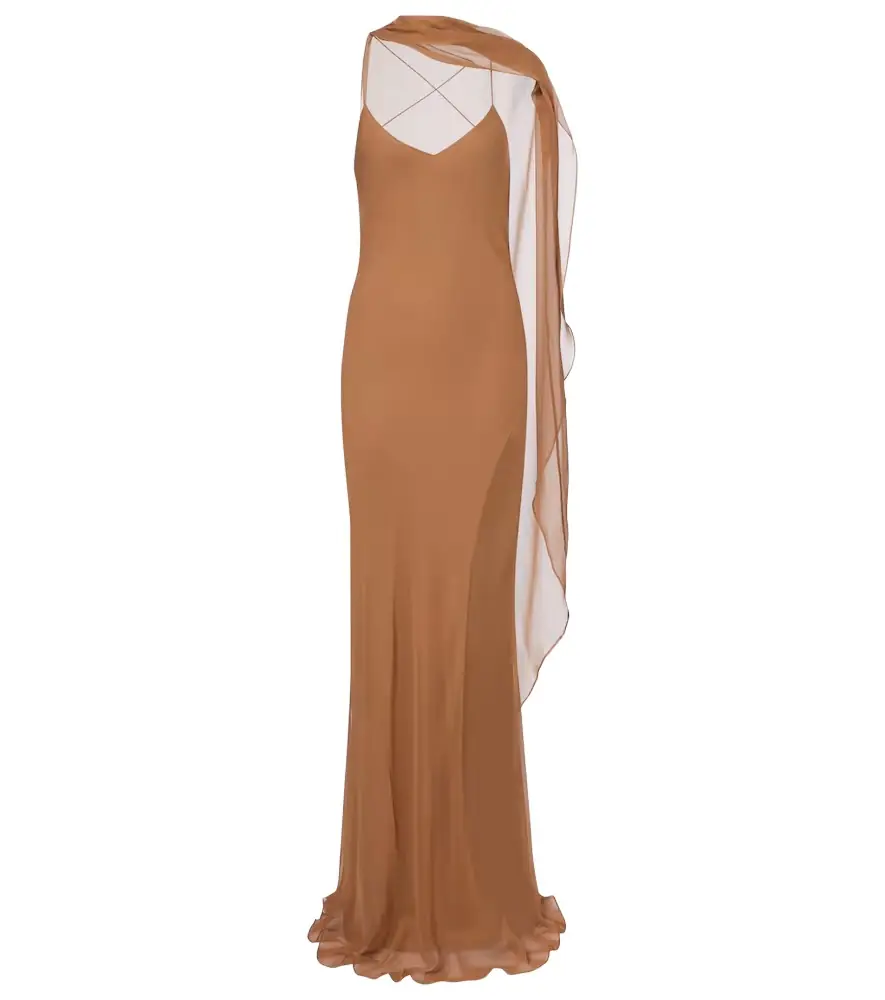 The Sei Caped silk satin gown