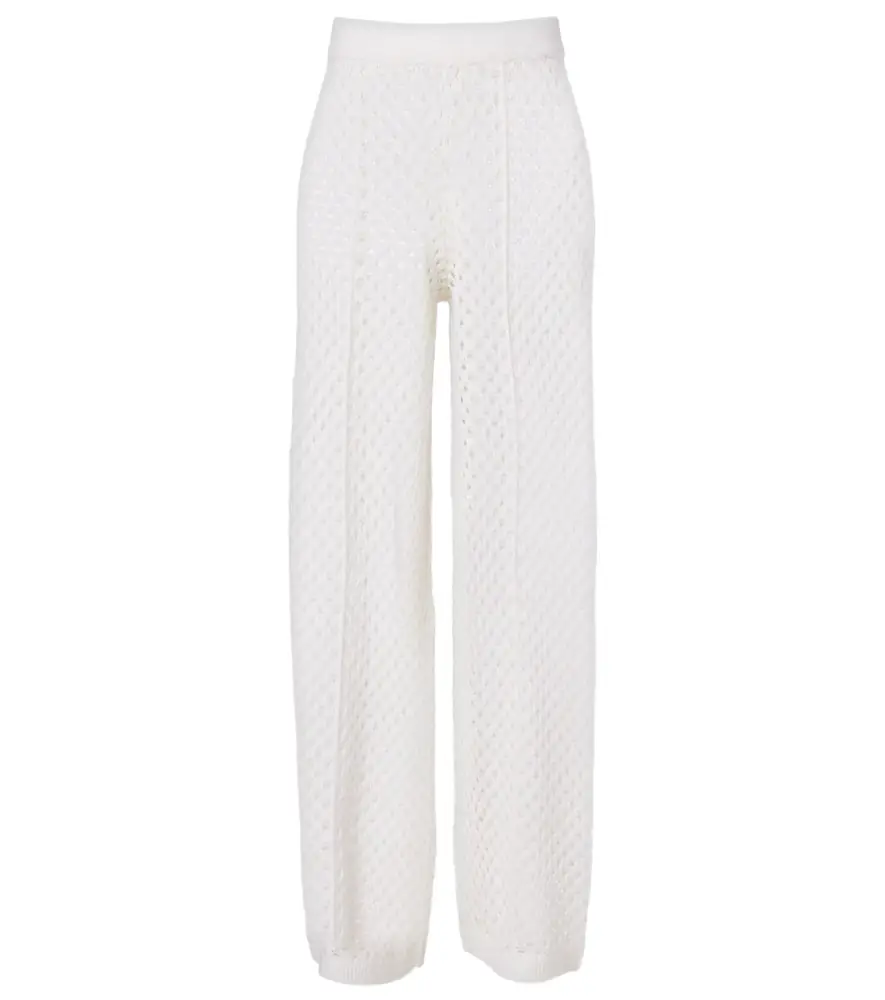 Jardin des Orangers Open-knit wool and cashmere wide-leg pants