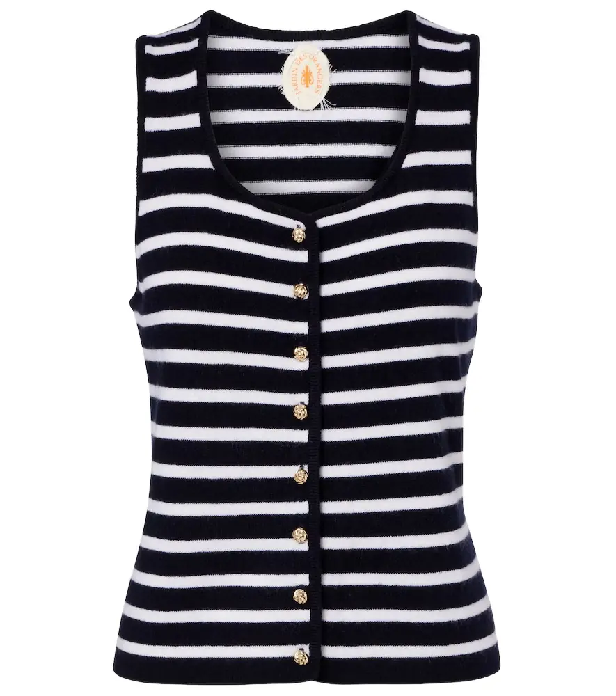 Jardin des Orangers Striped cashmere sweater vest