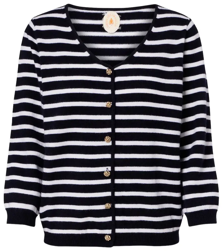 Jardin des Orangers Striped cashmere cardigan