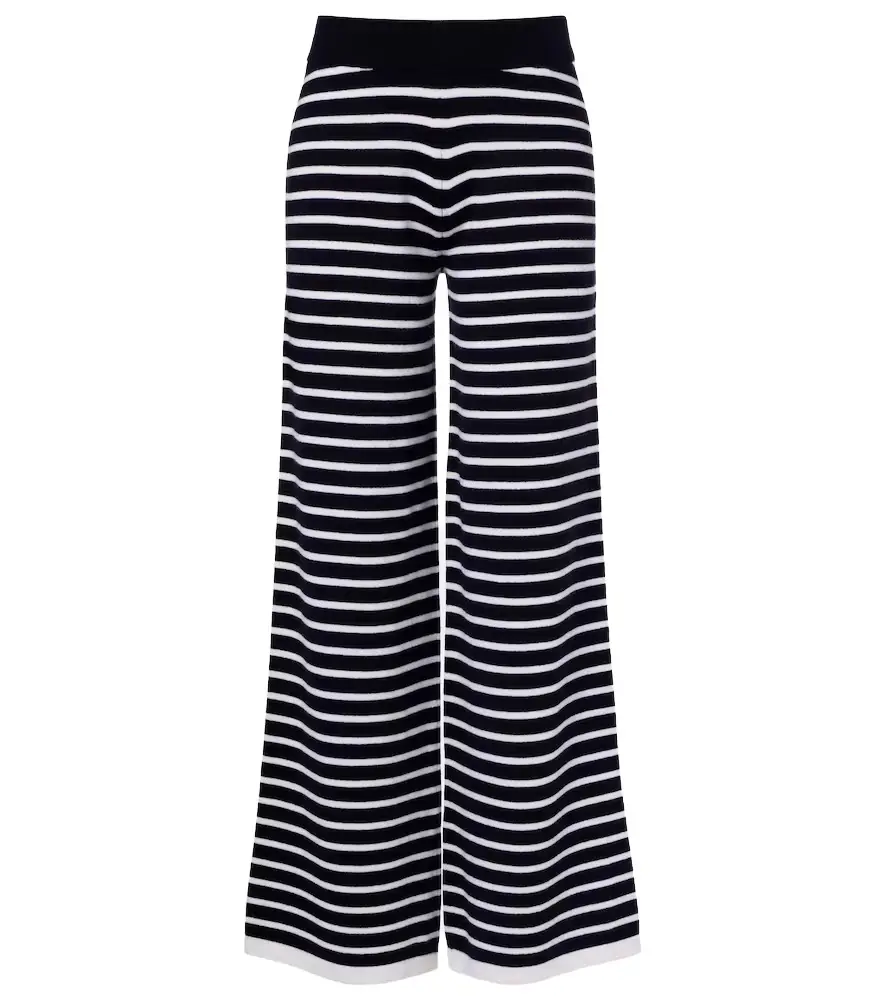 Jardin des Orangers Striped cashmere wide-leg pants