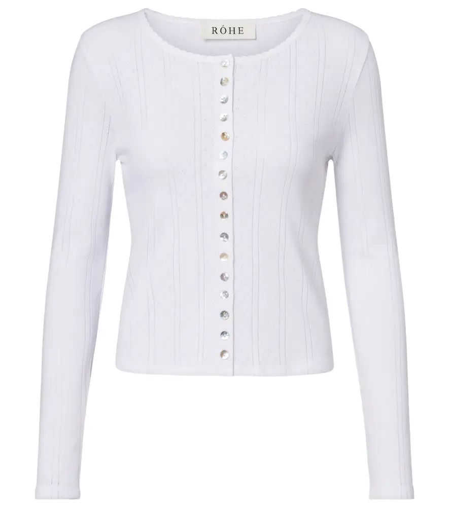 Rohe Róhe Pointelle cotton cardigan