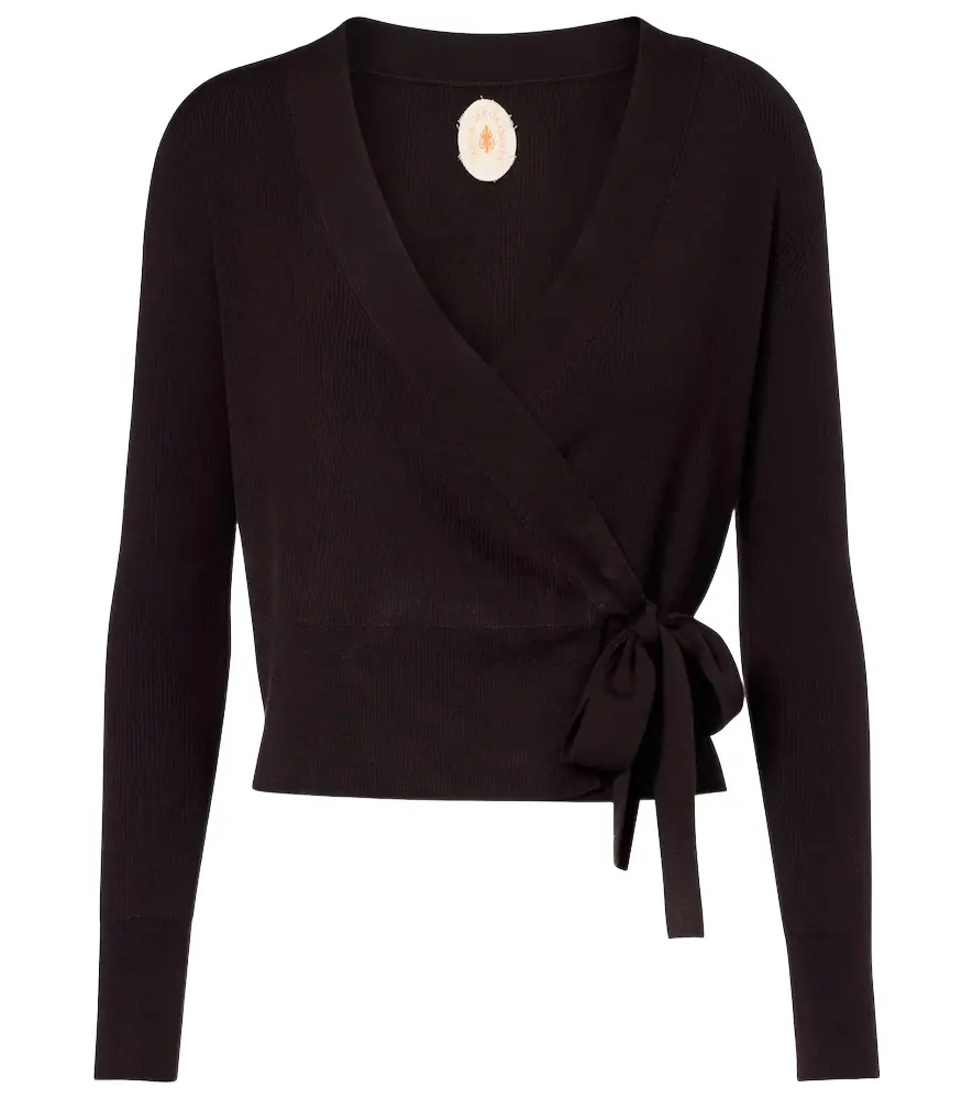 Jardin des Orangers Virgin wool wrap cardigan