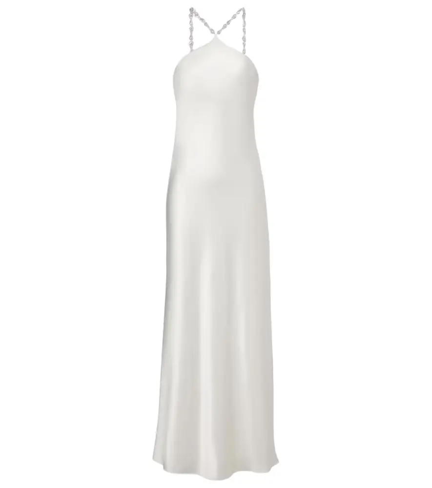Staud Cadence beaded satin gown