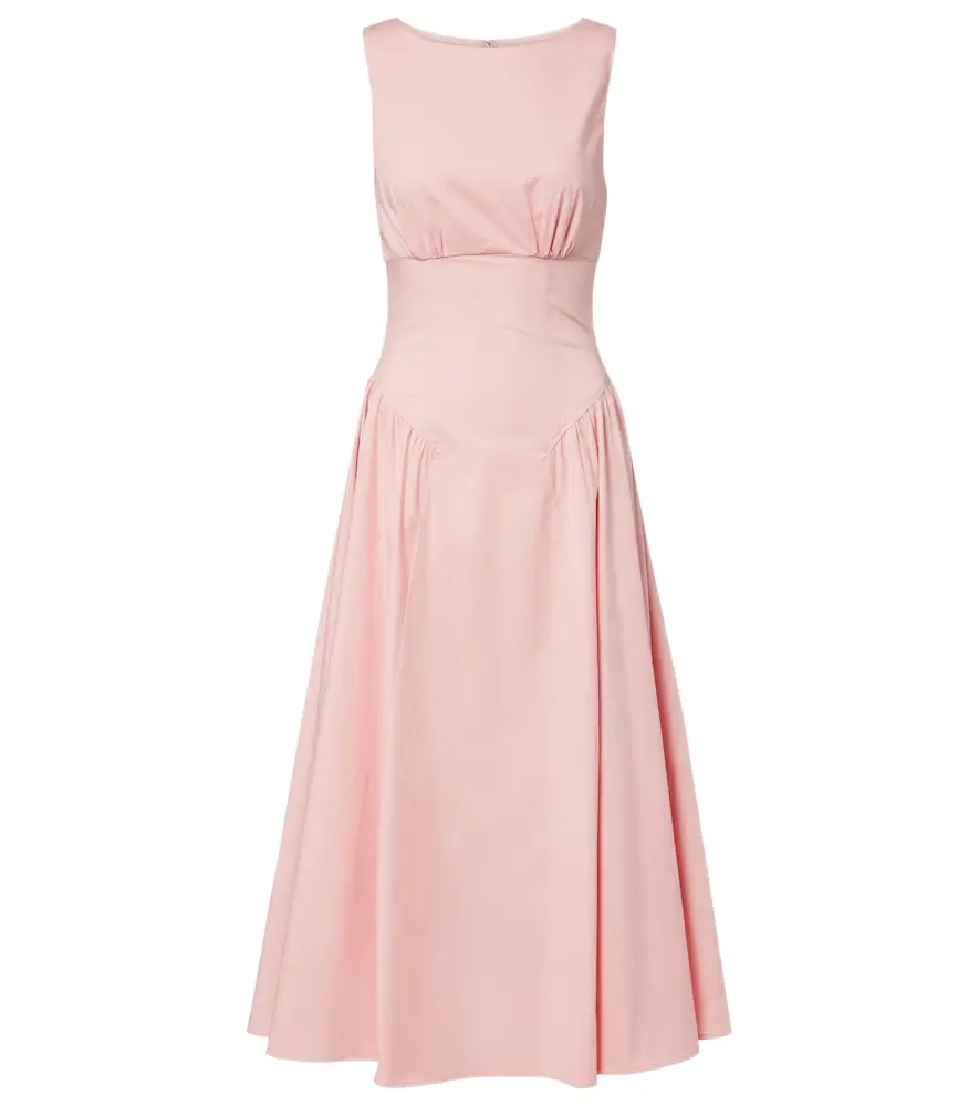 Staud Gwen cotton poplin midi dress