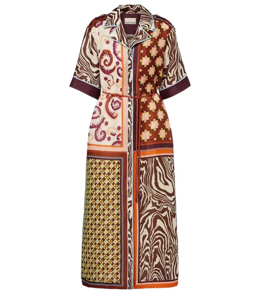 Alemais Alémais Wilson printed linen and silk shirt dress
